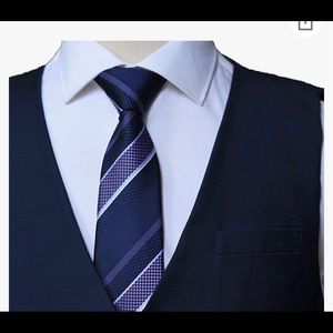 Witzroys Men’s Suit Neck Stripe Tie Navy&Purple